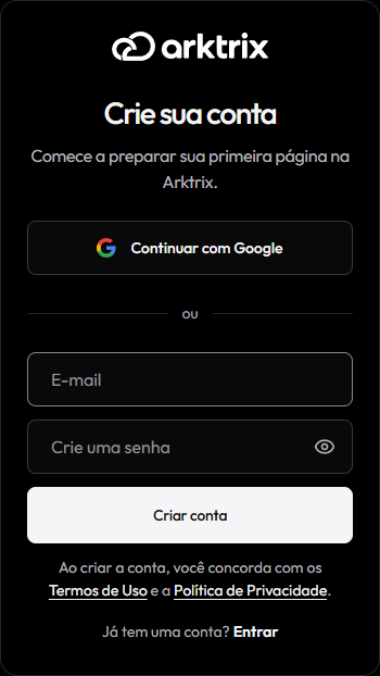 Use Continuar com Google para entrar com sua conta Google